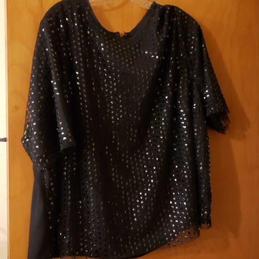 Sequin overlay shirt